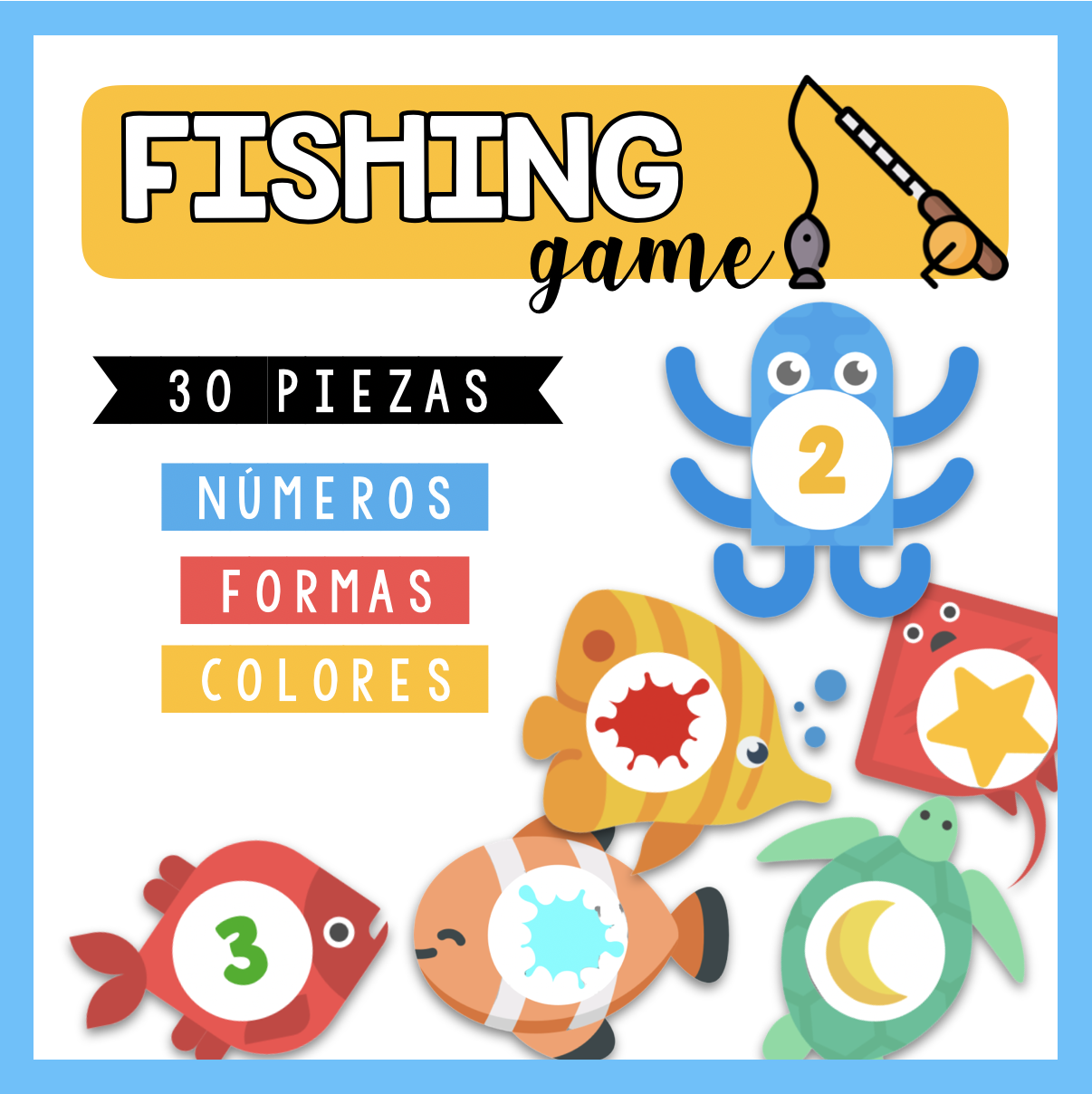 fishing numerous formas colores