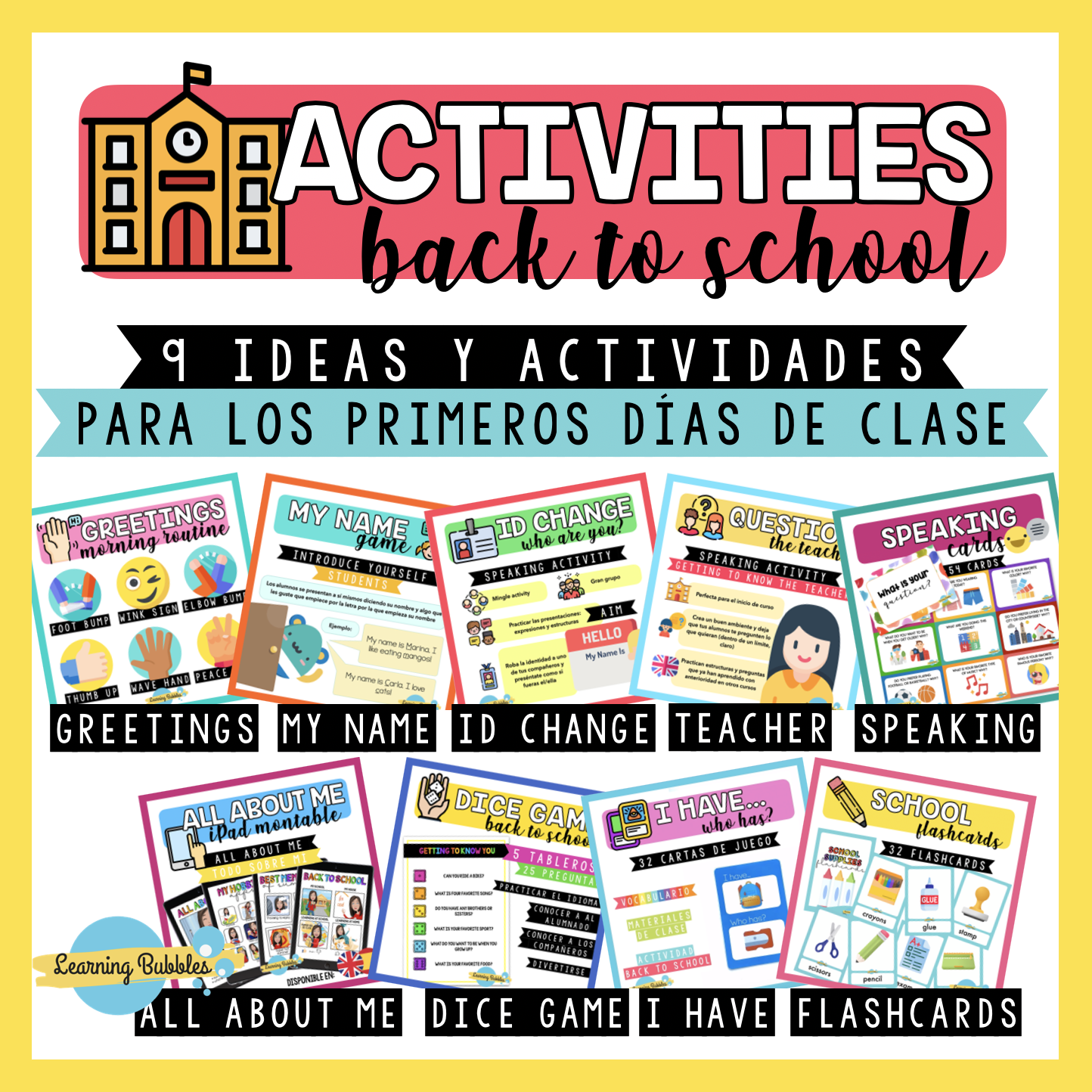 ️ Actividades para los primeros días de clase Learning Bubbles ️ Actividades para los primeros días de clase Learning Bubbles