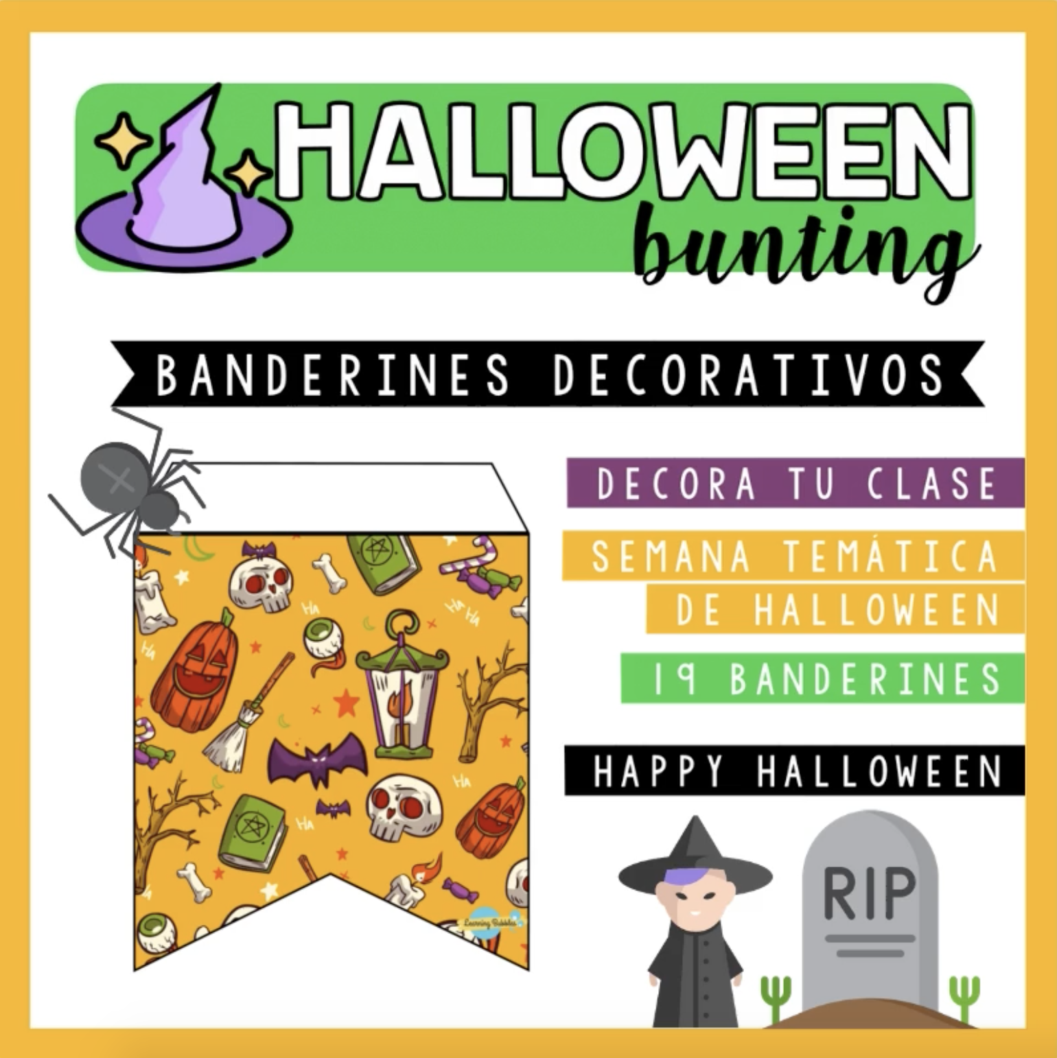 halloween bunting banderines halloween