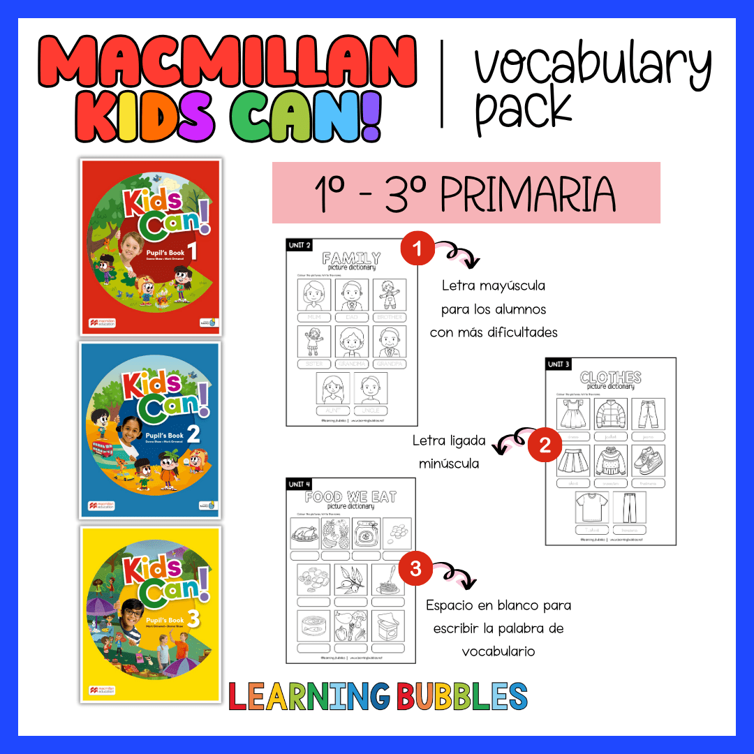 Macmillan kids can vocabulary pack